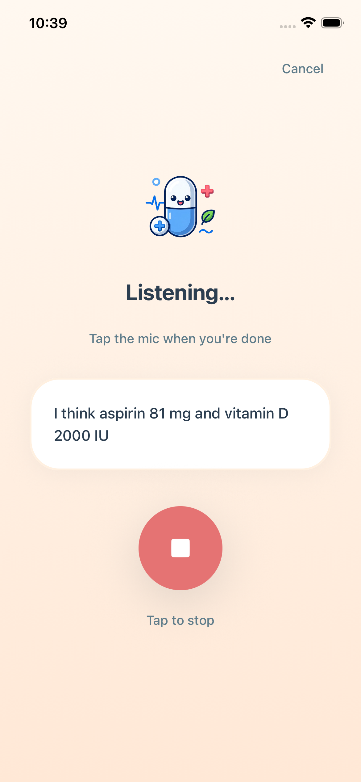 Doso voice medication input