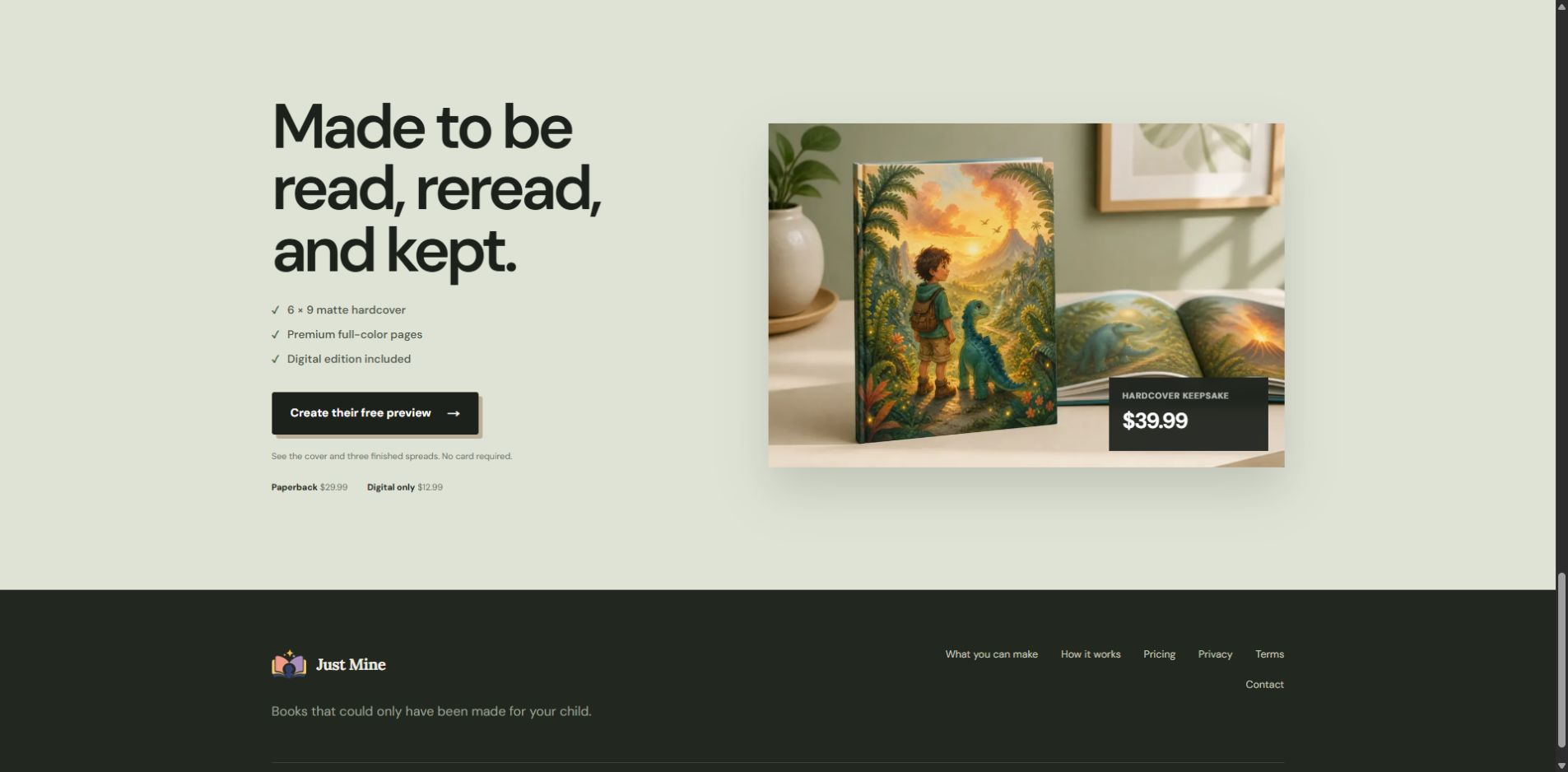 Just Mine formats and pricing