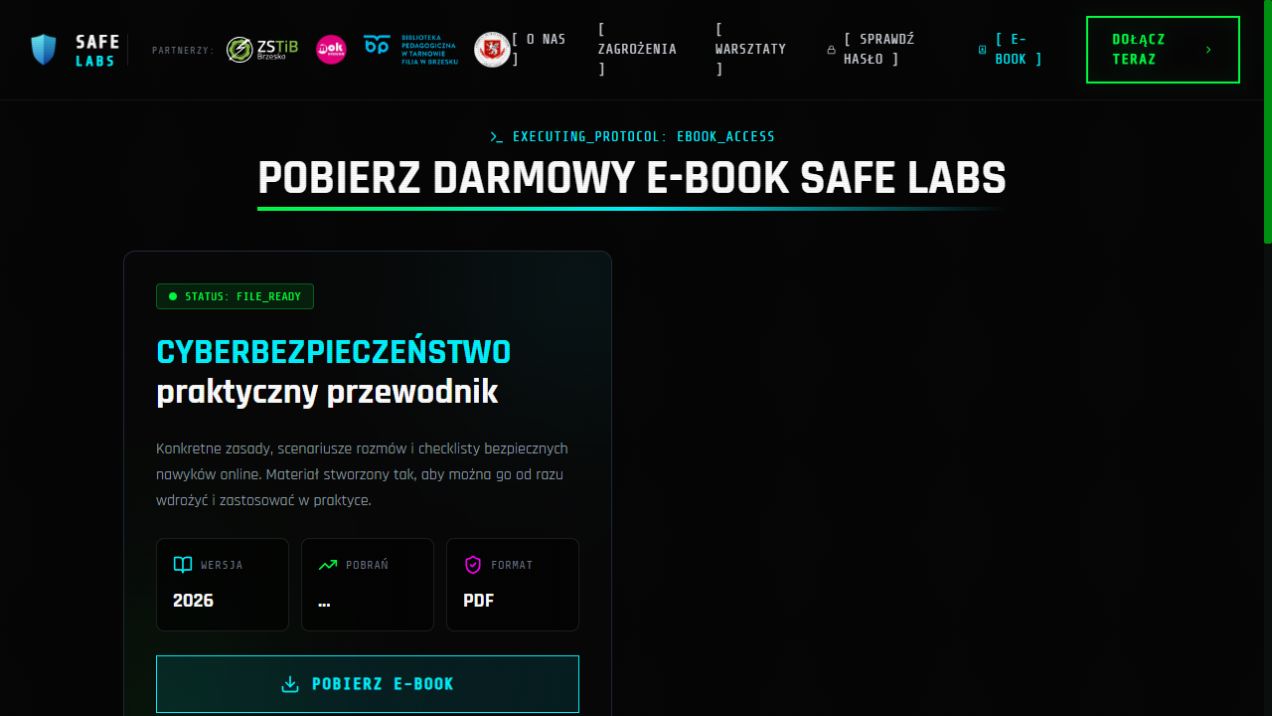 Safe Labs cybersecurity e-book page