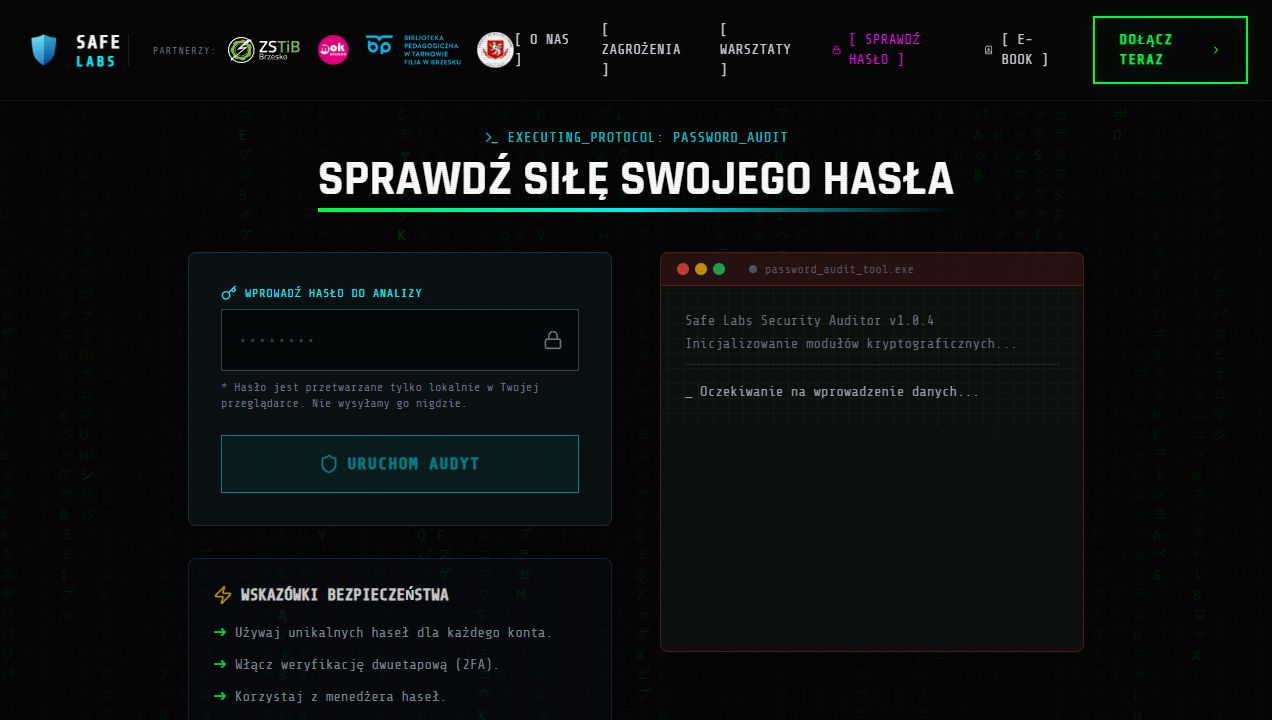 Safe Labs password strength audit tool