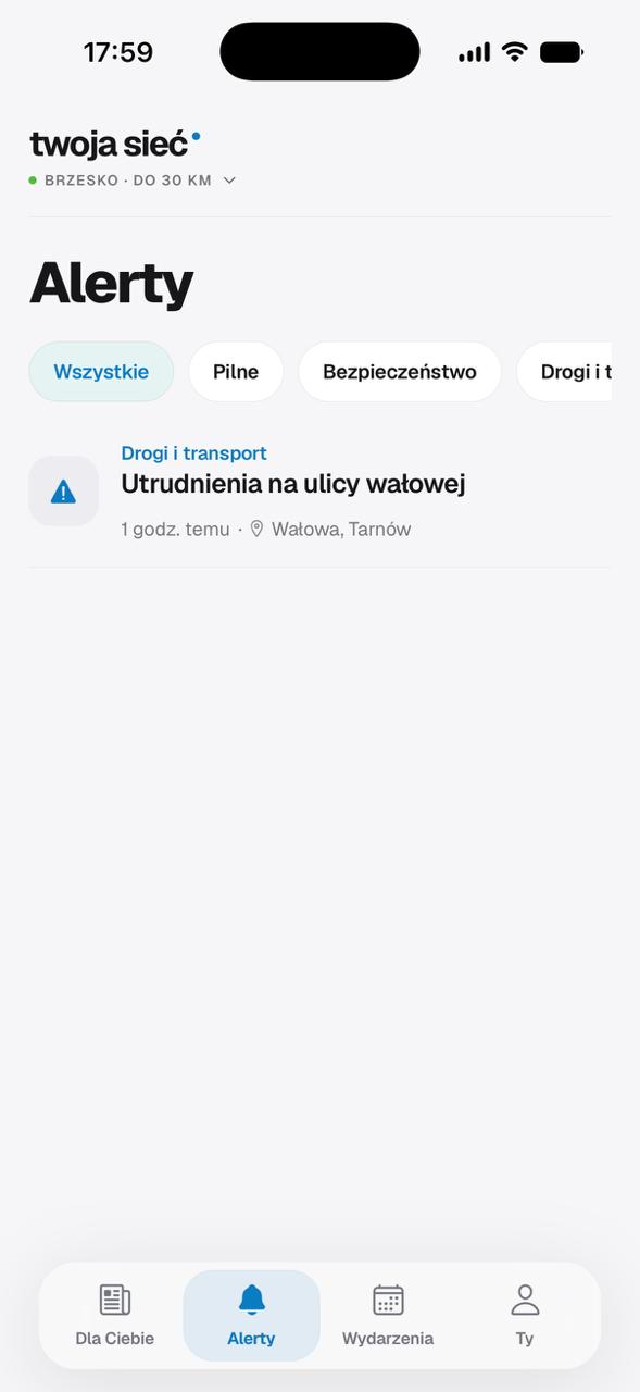 Twoja Sieć local safety and traffic alerts