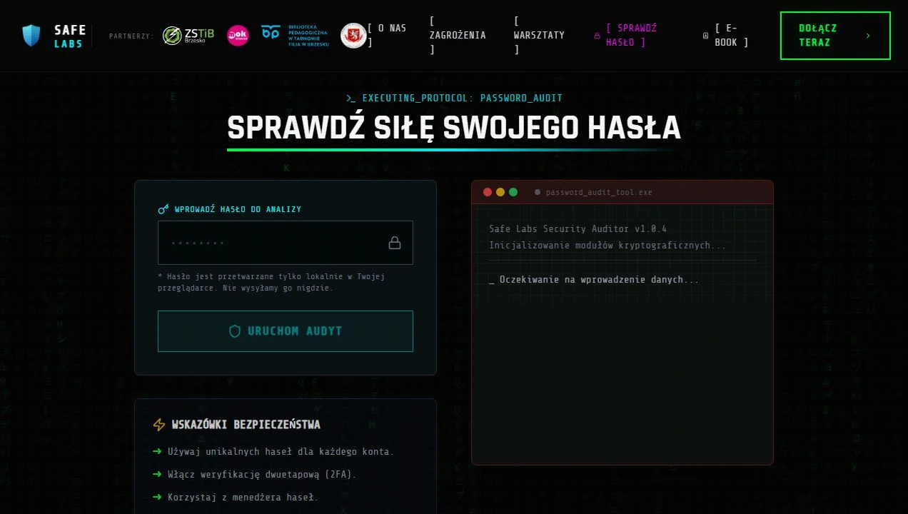 Safe Labs password strength audit tool