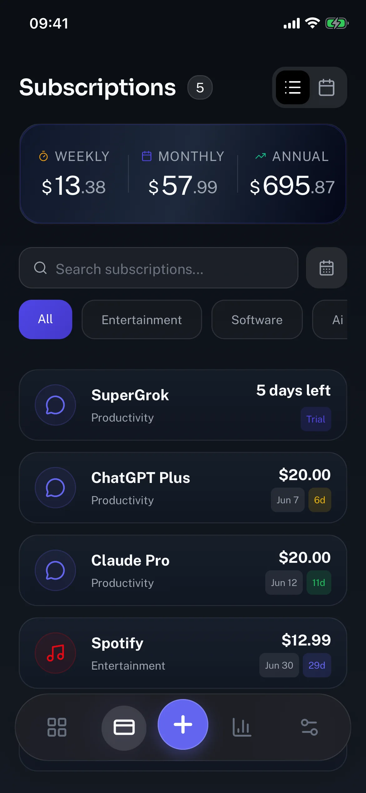 Subby subscriptions list