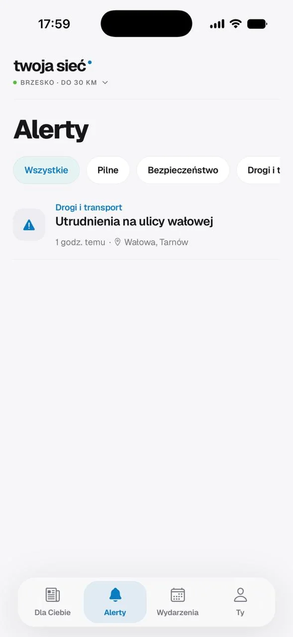 Twoja Sieć local safety and traffic alerts