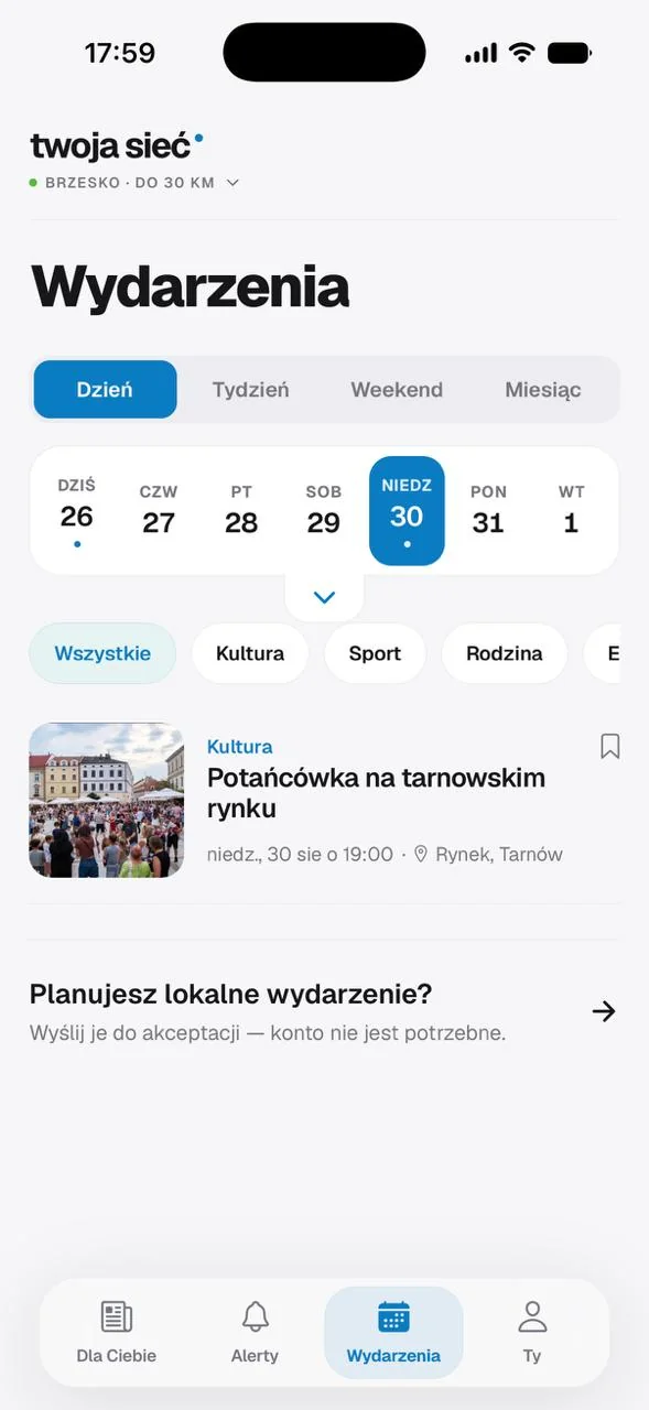 Twoja Sieć local events calendar